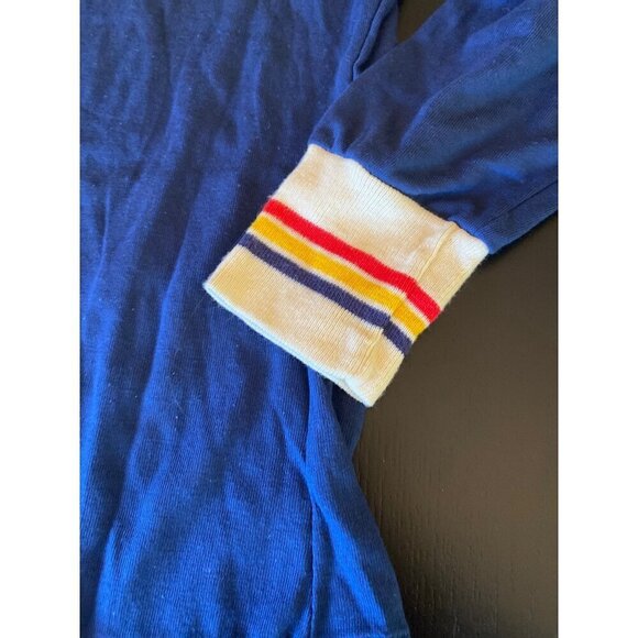 Vintage 1980's Rob Roy Boys Blue Elastic Striped Collar Cuff Size 14 - Picture 3 of 6